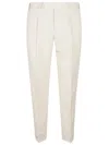 Pt Torino White Patns With Pleats And Belt Loops In Cotton Blend Man