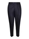 Pt Torino Cropped Trousers Cuffed Hem Elastic Waistband In Blue