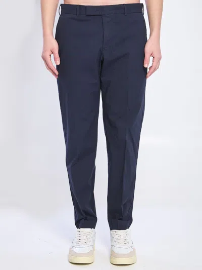 Pt Torino Rebel Stretch Cotton Pants In Blue