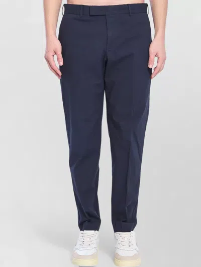 Pt Torino Rebel Stretch Cotton Straight Leg Trousers In Blue