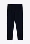 Pt Torino Wool Trousers With Cuffed Hem And Pleats In Blue