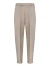 Pt Torino Beige Trousers With Front Pleat In Neutral