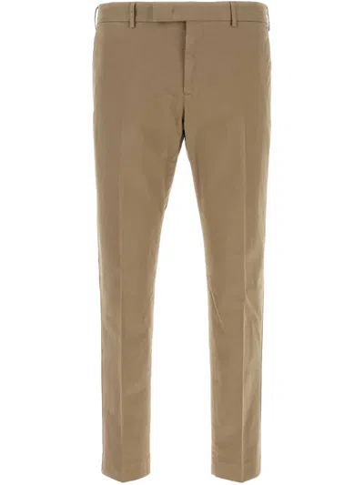 Pt Torino Cappuccino Stretch Cotton Pant In Neutral