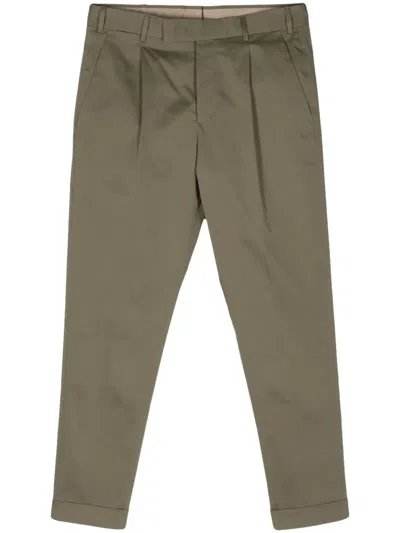 Pt Torino Mid-rise Tailored Trousers In Green