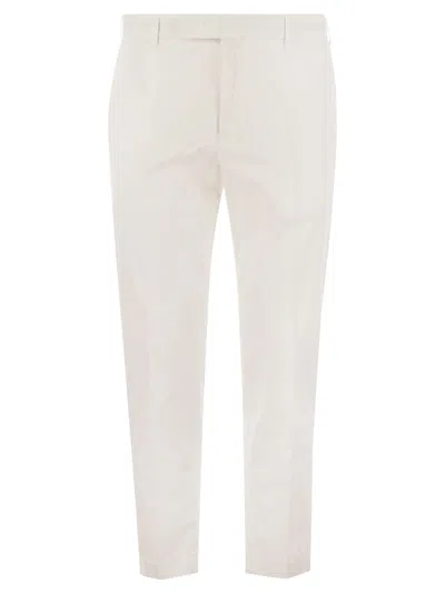 Pt Torino Rebel Stretch Cotton Trousers In White