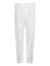 Pt Torino Refined Cotton Twill White Trousers With Detailing In White