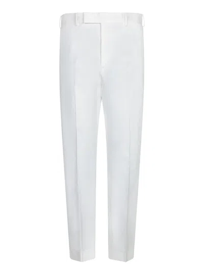 PT TORINO REBEL WHITE COTTON TWILL TROUSERS
