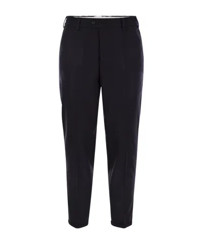 Pt Torino Rebel Wool Straight-leg Pants In Blue