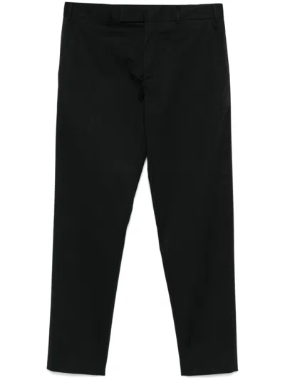 PT TORINO PT TORINO REFINED BLACK TROUSERS WITH HIDDEN CLOSURE