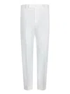 Pt Torino Refined Cotton Twill White Trousers With Detailing