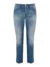 Pt Torino Faded Wash Stretch Denim Jeans In Denim