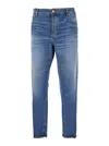 Pt Torino 'reggae' Blue Jeans With Tapered Leg And Logo Patch On The Rear