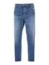 Pt Torino 'reggae' Blue Jeans With Tapered Leg And Logo Patch On The Rear In Blue