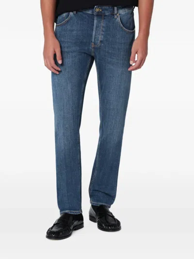 Pt Torino Reggae Faded-effect Straight-leg Jeans In Blue