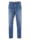 Pt Torino 'reggae' Blue Jeans With Tapered Leg And Logo Patch On The Rear