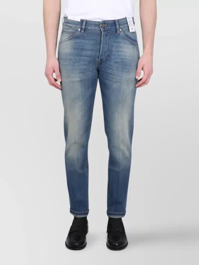 Pt Torino Reggae Jeans Belt Loops Faded Effect In Navy