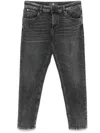 Pt Torino Washed-effect Straight Jeans In Black