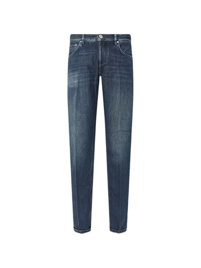 Pt Torino Reggae Pressed-crease Faded Jeans In Blue