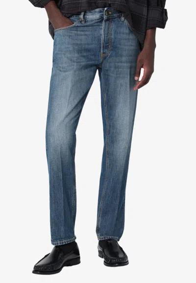 Pt Torino Reggae Slim Tapered Faded Jeans In Blue