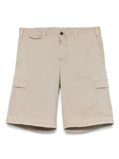 Pt Torino Relaxed Fit Cotton-elastane Cargo Shorts In Neutral