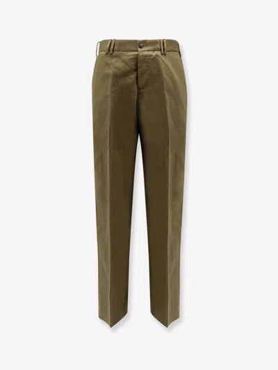Pt Torino Reworked Michael Cotton And Linen Trousers In Brown