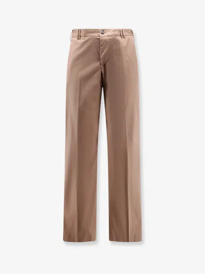 Pt Torino Reworked Michael Cotton Blend Trousers In Brown