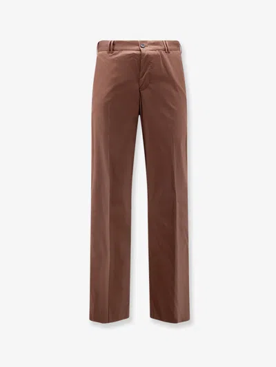 Pt Torino Reworked Michael Cotton Blend Trousers In Brown