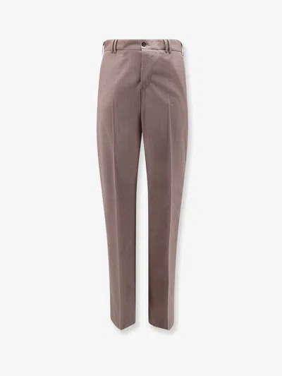 Pt Torino Reworked Michael Stretch Virgin Wool Trousers In Brown