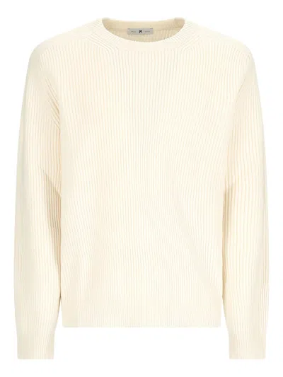 Pt Torino Ribbed Sweater In Yellow