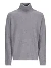 Pt Torino Ribbed Turtleneck Sweater In Gray