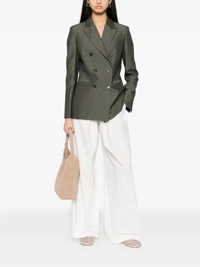 Pt Torino Romy Double-breasted Peak-lapels Blazer In Green