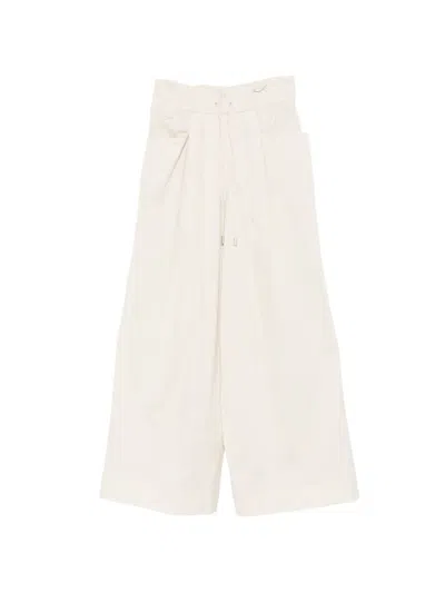 Pt Torino Rose Drawstring Wide-leg Trousers In Neutral