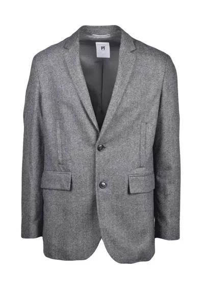 Pt Torino Rounded Jacket - Grey In Gray