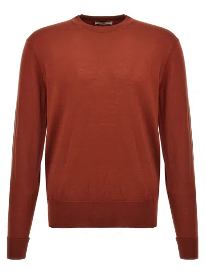 PT TORINO RUST MERINO WOOL SWEATER
