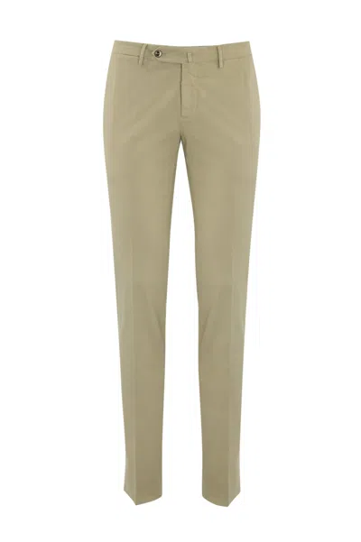 Pt Torino S-slim Cotton Trousers In Cotton In Beige