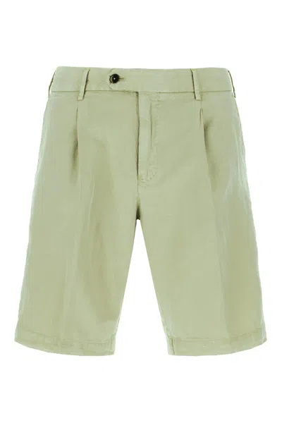 Pt Torino Bermuda In Cotone Stretch Verde Menta   Uomo In Sand Green.