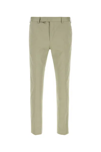 Pt Torino Sage Green Stretch Cotton Pant In Gray