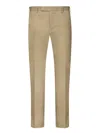 Pt Torino Stretch Cotton Trouser With Logo Metal Charm In Green