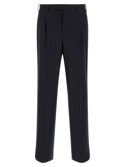 Pt Torino Samuel Pleated Straight-leg Trousers In Black