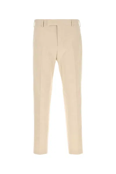 Pt Torino Sand Stretch Cotton Pant For Men In Neutral