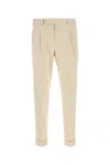 Pt Torino Beige Stretch-design Tapered Trousers In Brown