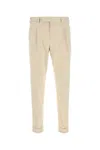 Pt Torino Beige Stretch-design Tapered Trousers In Neutral