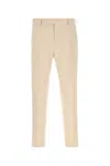 Pt Torino Pant Cotton Stretch Detail Creased In Neutral