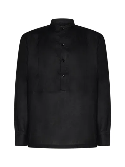 Pt Torino Mariner Linen Shirt In Black
