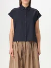 Pt Torino Wool Shirt Short Sleeves In Navy