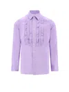 Pt Torino Man Shirt Light Purple Size 16 Cotton In Purple