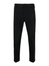 Pt Torino Tailored Black Trousers With Discreet Pockets In Black