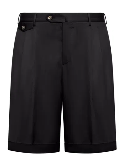 Pt Torino Linen Bermuda Shorts In Blue