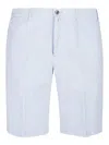 Pt Torino Striped Cotton Shorts In Blue