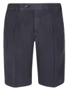Pt Torino Pleated Chino Shorts In Blue